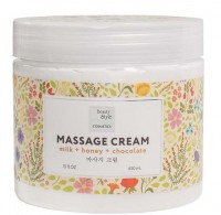 Massage Cream Milk + Honey + Chocolate (Массажный крем «Молоко, мед и шоколад» для тела, рук и ног), 450 мл