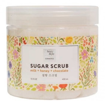 Sugar Scrub Milk + Honey + Chocolate (Сахарный скраб «Молоко, мед и шоколад» для ног, рук и тела), 450 мл