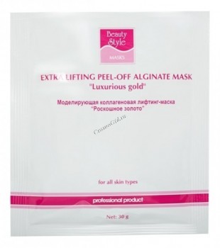 Extra lifting peel-off alginate mask «Luxurious gold» (Моделир. коллагеновая лифтинг-маска "Роскошное Золото" 30гр Beauty Style), 10 саше по 30 гр