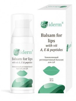 Regiderm Balsam For Lips With Vit A, E & Peptide (Заживляющий регенеративный бальзам для губ), 30 мл.
