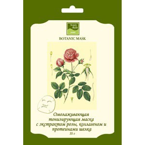 Rose rejuvenating facial masks (Ботаническая тонизирующая маска с экстрактом розы и коллагеном), 1 шт